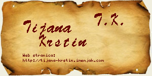 Tijana Krstin vizit kartica